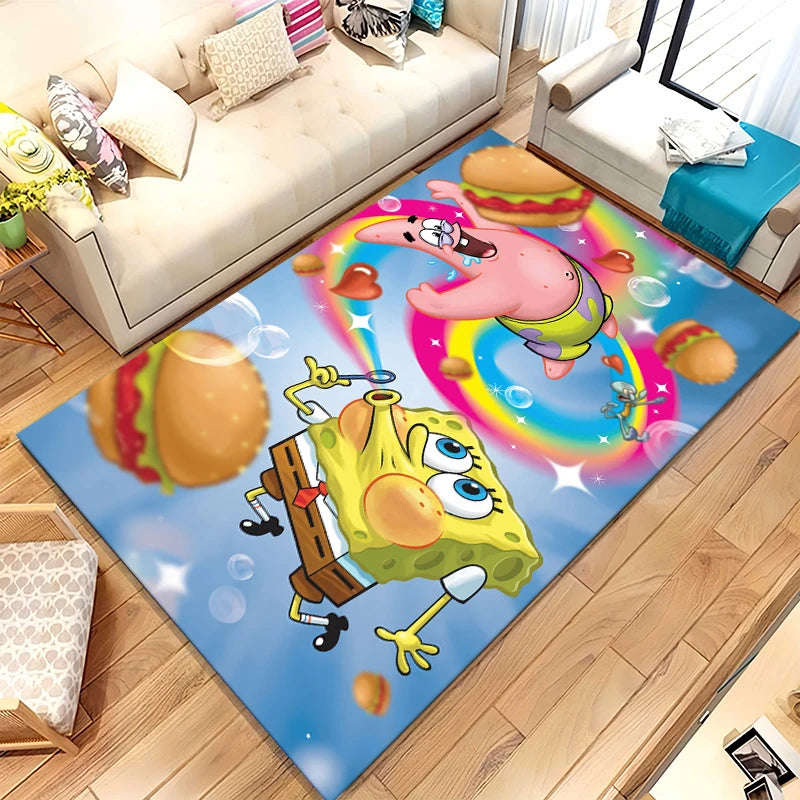 Funny Cartoon Living Room Area Rug Non-Slip Soft Carpet for Bedroom Playroom