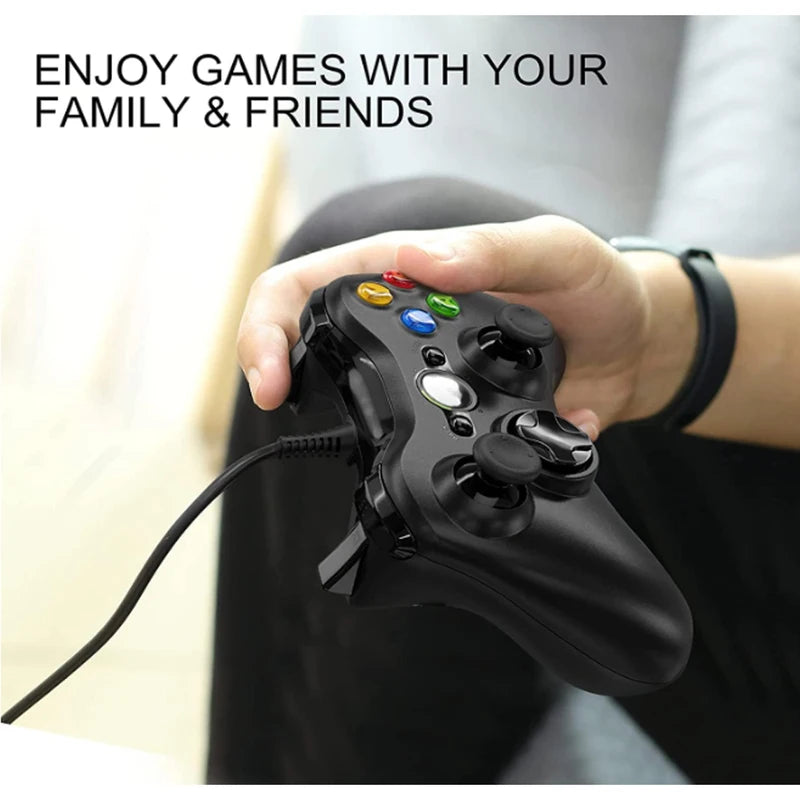 Wired Game Controller for PC Supports Steam Win7/8/10/11 & 360 Slim - Built-in Motor