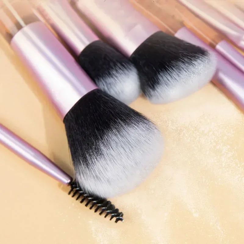 Mini Travel Makeup Brush Set - 10 Pcs Portable Face & Eye Brushes for Foundation, Blush, Concealer