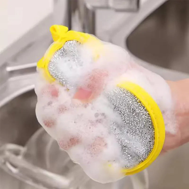 Double-Side Dishwashing Sponge Set Reusable Kitchen Cleaning Sponges