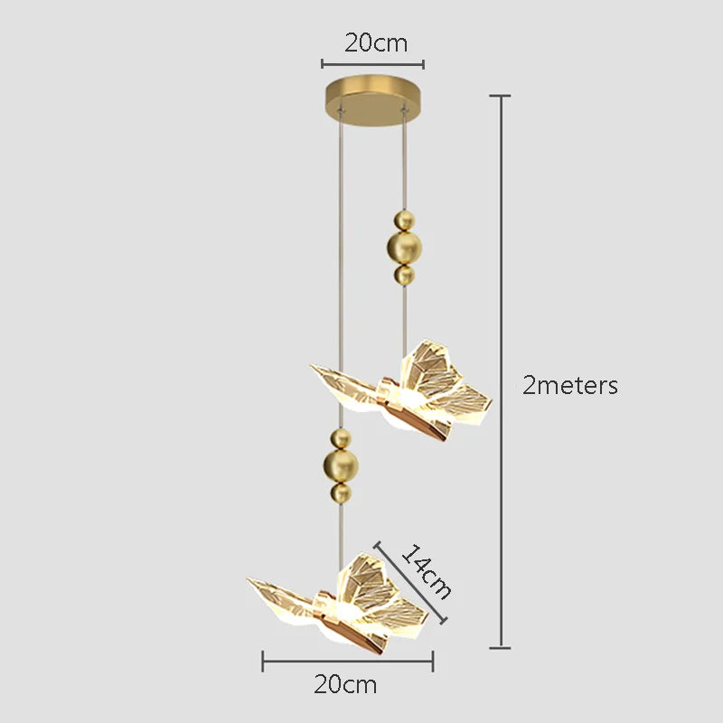 Butterflies LED Pendant Light Nordic Indoor Lighting for Home Kitchen Living Room Bedroom