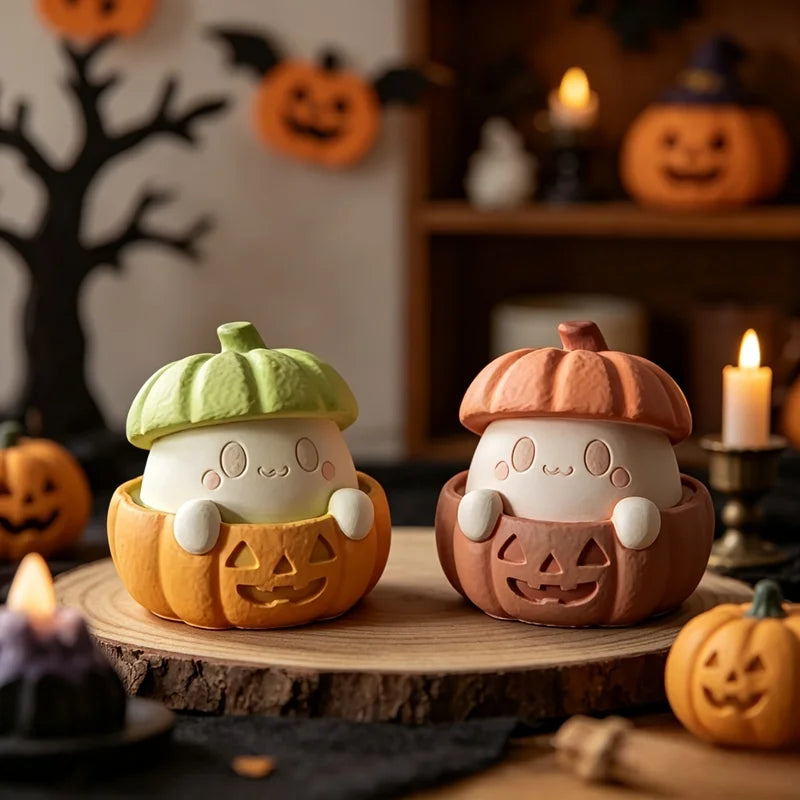 Halloween Pumpkin Candle & Aromatherapy Silicone Molds - 3D Plaster Ornaments
