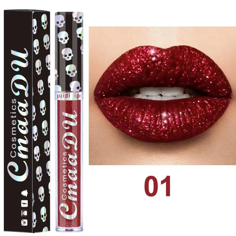 8-Color Shiny Lip Gloss Set with Diamond Finish for Women and Girls