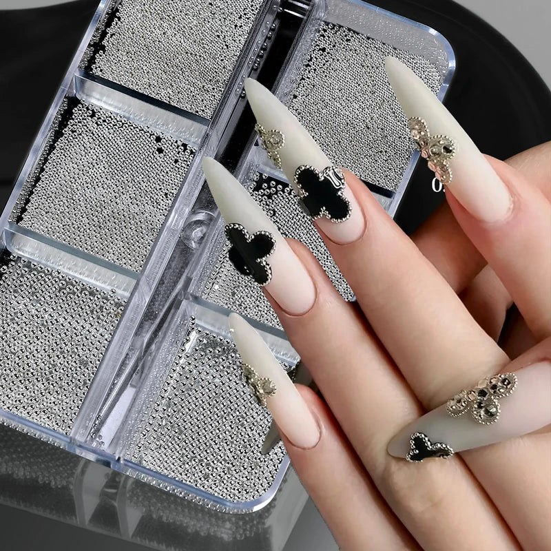 Mini Steel Nail Art Charms Beads - Caviar Nails Jewelry Accessories