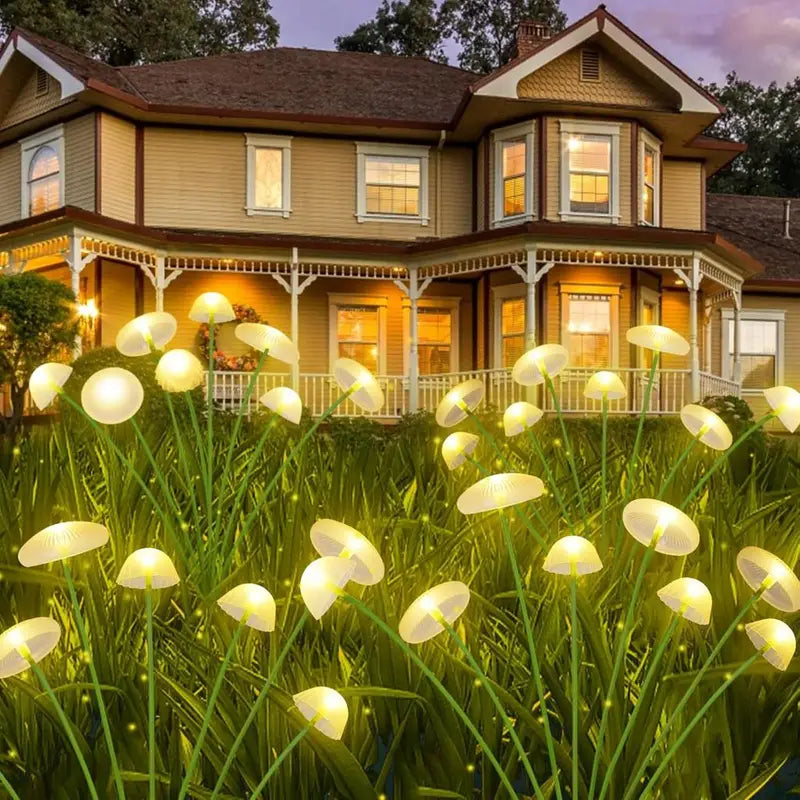 Solar-Powered Mushroom Garden Lights - Outdoor Ambient Lawn Stake Decor