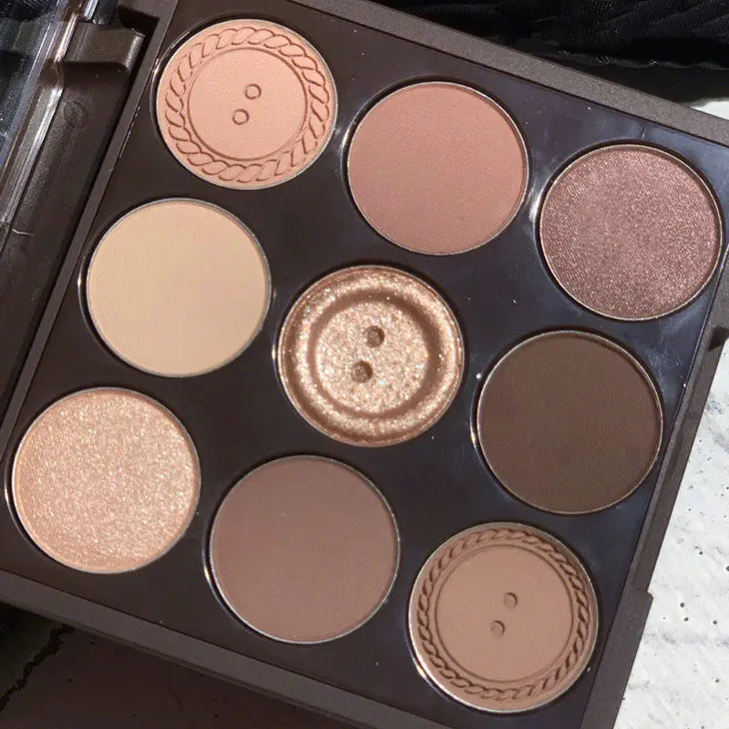 9 Color Eyeshadow Palette - Long-Lasting Shimmer and Matte Earth Tones