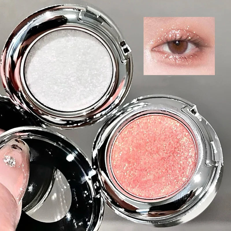 Monochrome Eyeshadow Palette with Glitter & Pearlescent Shimmer - Long Lasting Brighten Makeup