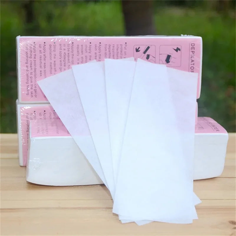 Waxing Strips Non-Woven Fabric Hair Removal Wax Paper - 20/50/100 Pcs