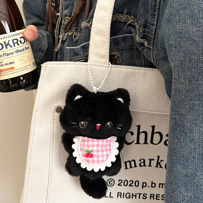Cute Plush Toy Kitten Squeaking Pendant for Backpack & Keychain - Girl & Couple Gift