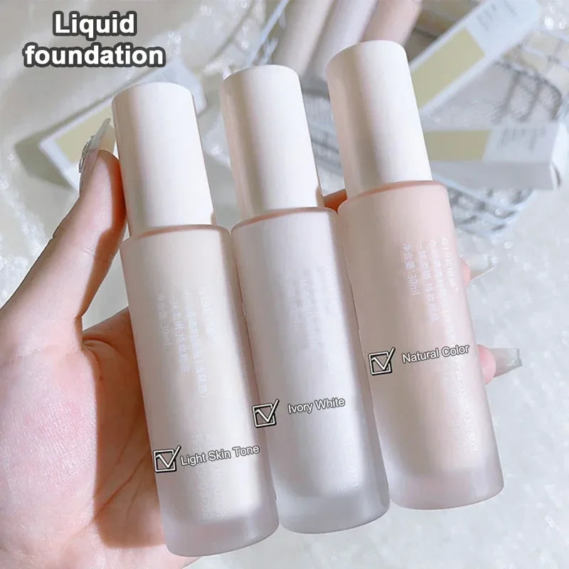 30ml Waterproof Long Wear Matte Liquid Foundation with Concealer - Natural Finish