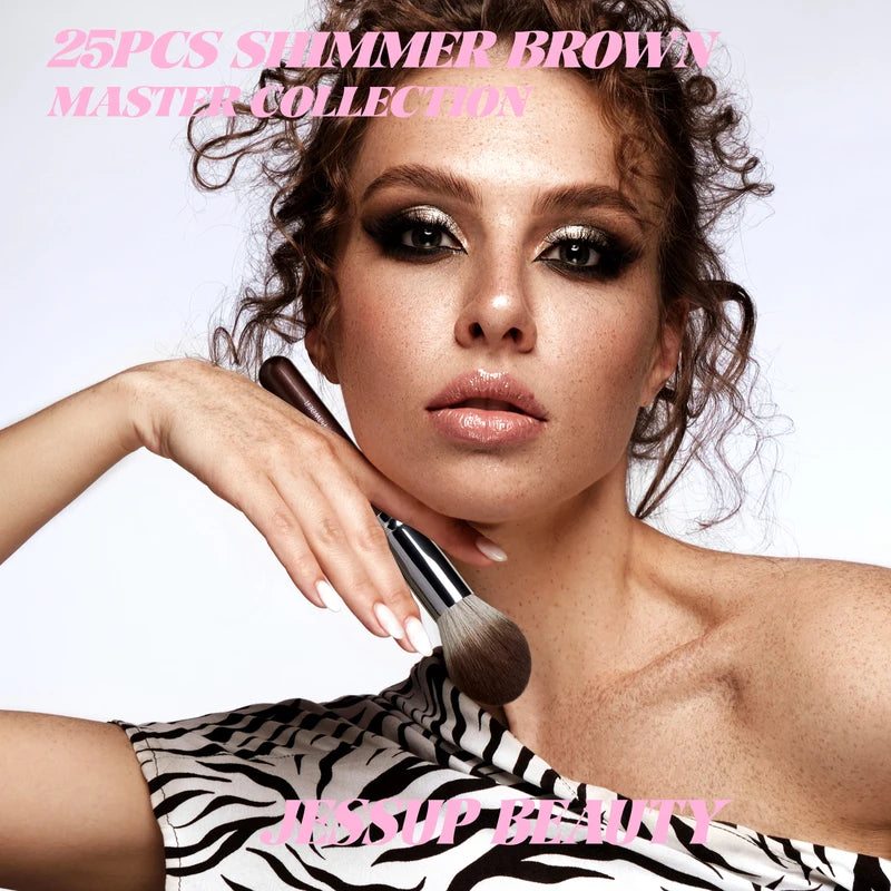 Premium Synthetic Makeup Brush Set 15/25pcs for Face & Eyes - Flawless Application