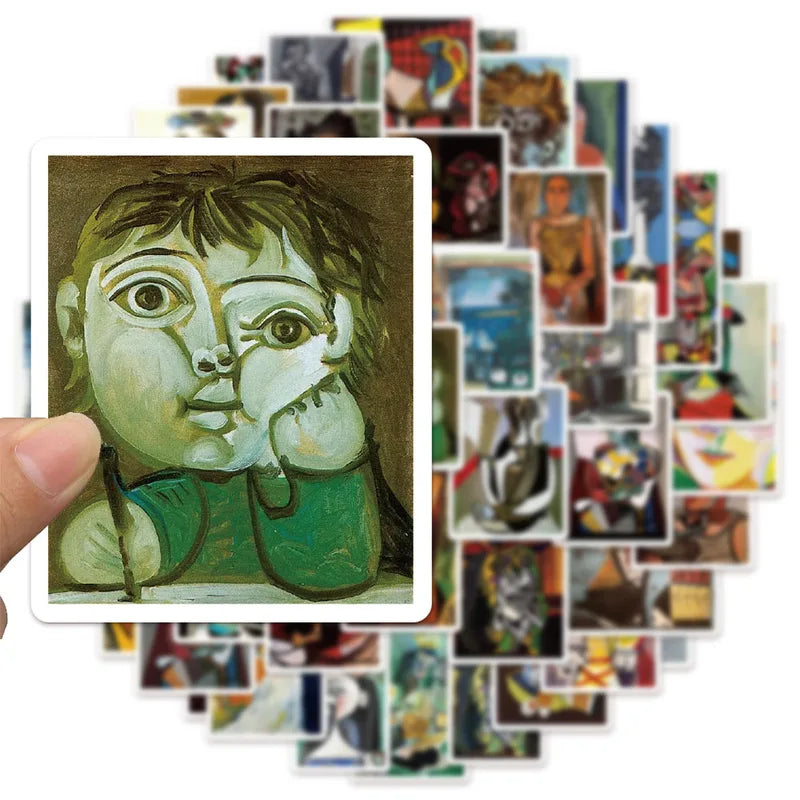 50PCS Waterproof Abstract Art Oil Painting Stickers for Scrapbooking Luggage & Skateboards