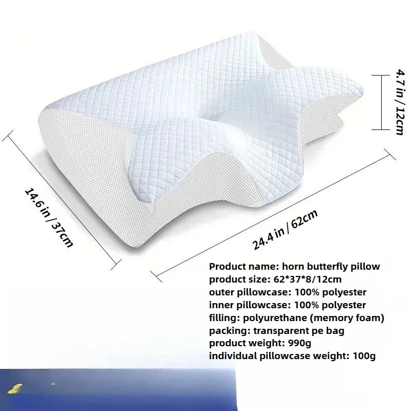 Memory Foam Cervical Neck Pillow with Memory Cotton for Sleep and Comfort