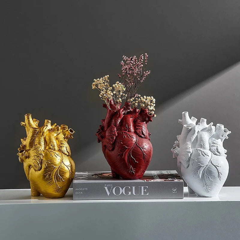 Large Heart-Shaped Resin Flower Pot Vase for Home Decor, Arts & Crafts