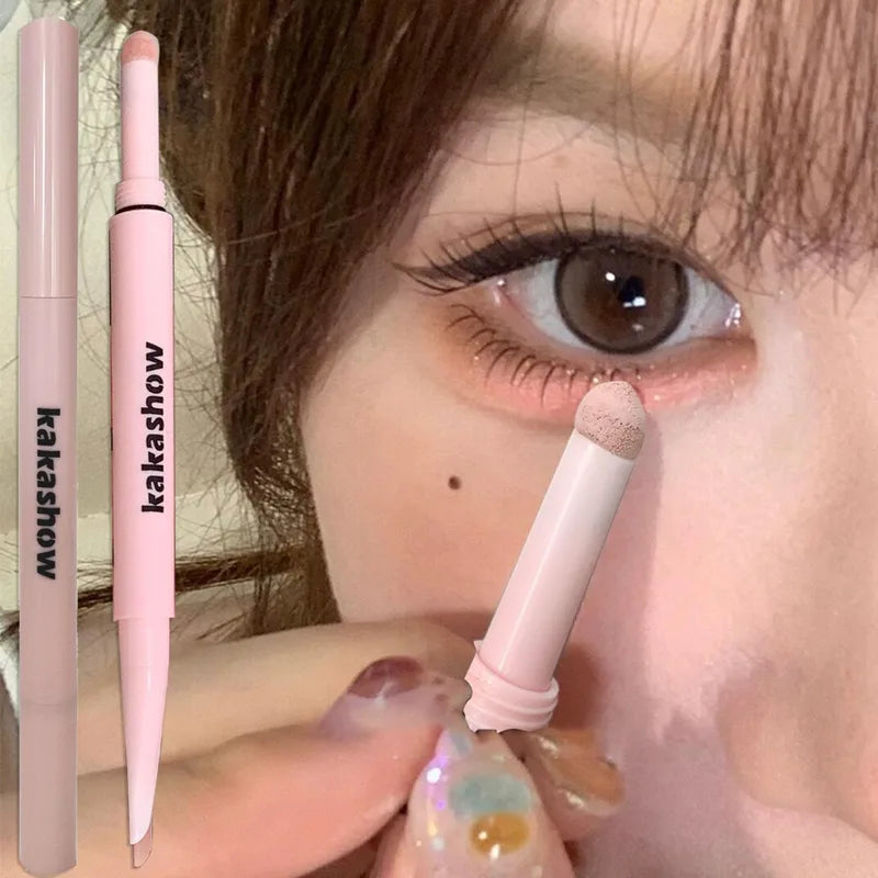 Double-End Eyeliner & Shadow Stick Makeup Tool - Brightening, Glitter & Matte Finish