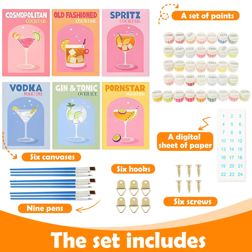 Complete Painting Set with Canvas & Brushes - Wall Hanging Art Kit for Beginners
