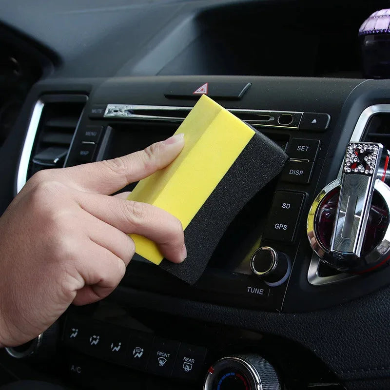 Auto Cleaning Sponge Brush Set for Car Wheels and Tires - Water Wipe & Wax Polishing Tools