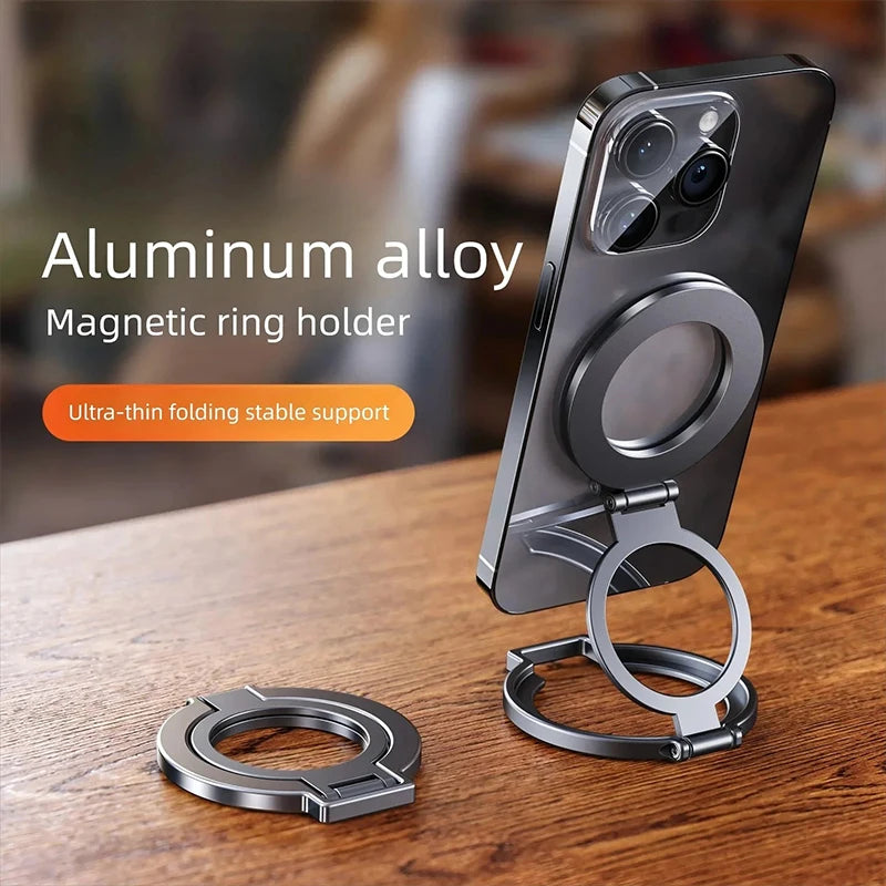 360° Rotation Magnetic Finger Ring Phone Holder Aluminum Alloy Foldable