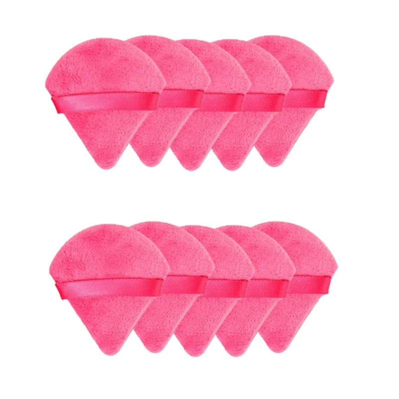 Triangle Velvet Makeup Sponges Set - Reusable Face Powder Blenders, Lightweight Cosmetic Tools