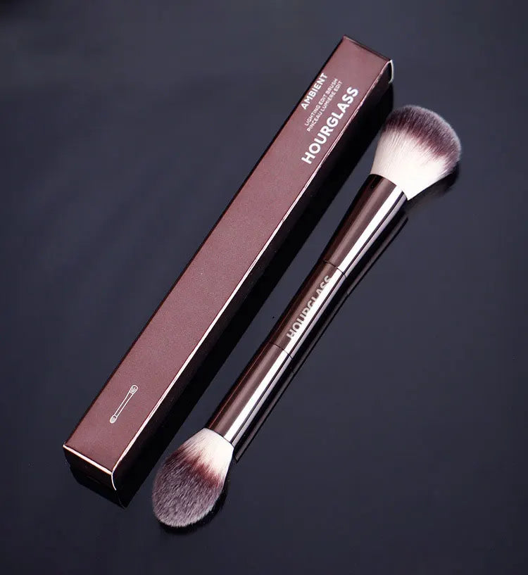 Professional Makeup Powder Brush - Synthetic Fiber, Full Aluminum Handle