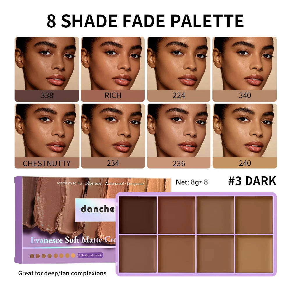 Waterproof Long-Lasting Matte Concealer Palette for Flawless Skin - Multi-Shade