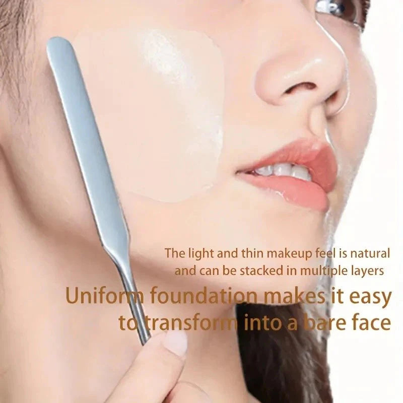 Makeup Foundation & Eye Shadow Mixing Palette with Spatula - Stainless Steel