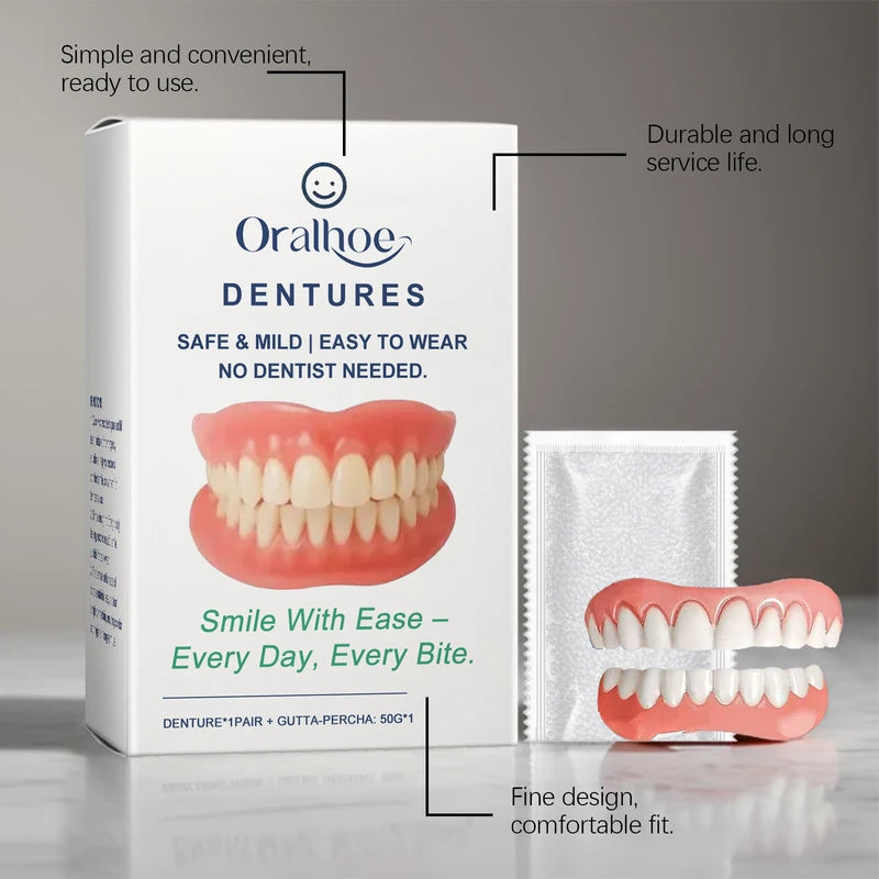 Denture Silicone Kit with Soft Fake Teeth for Emergency & Daily Use