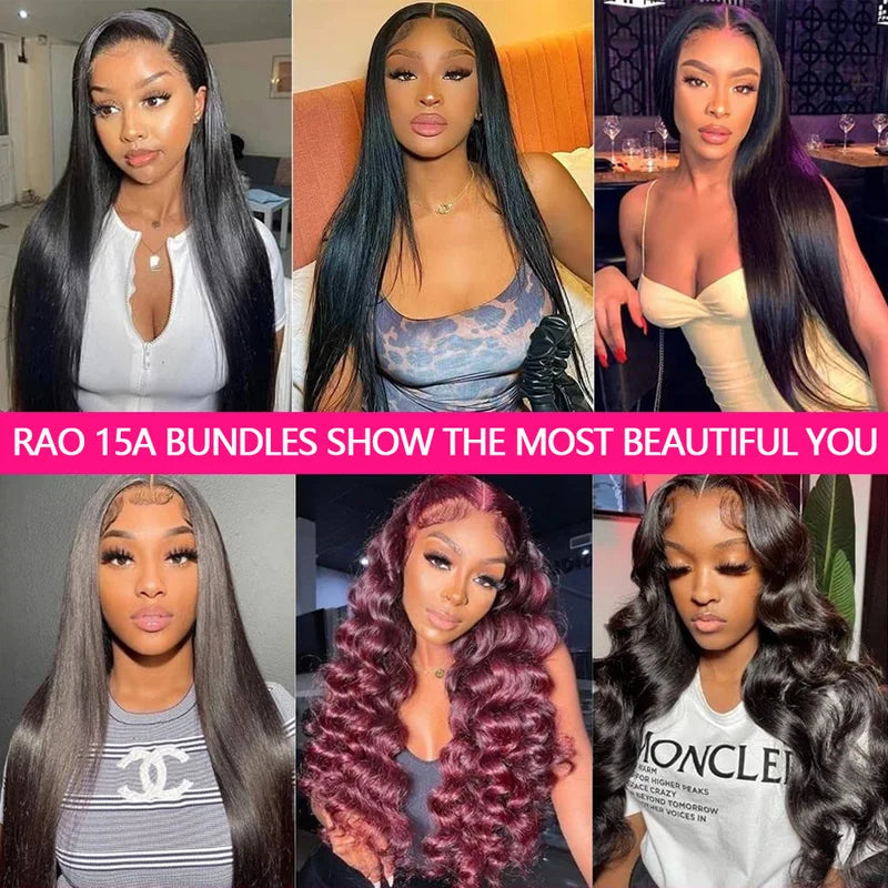 Human Hair Extensions Bundle 100% Raw Virgin Straight Hair 20-24 Inch