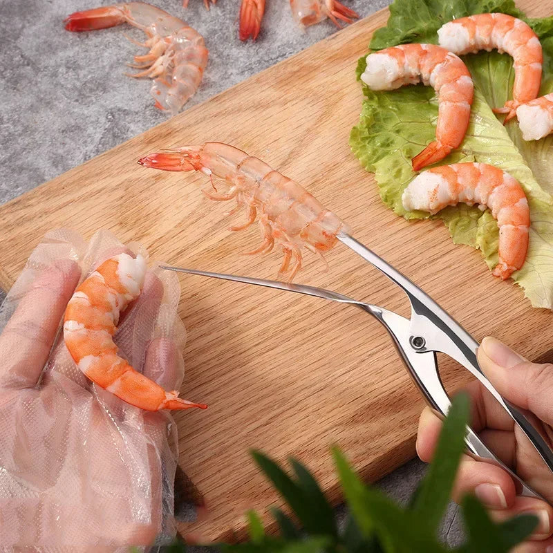 Stainless Steel Shrimp Peeler Fish Line Cutter Seafood Tool Kitchen Utensil