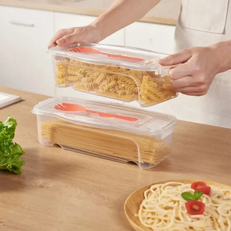 Microwave Pasta Cooker with Strainer 1.3L Heat-Resistant Noodle Cooking Box