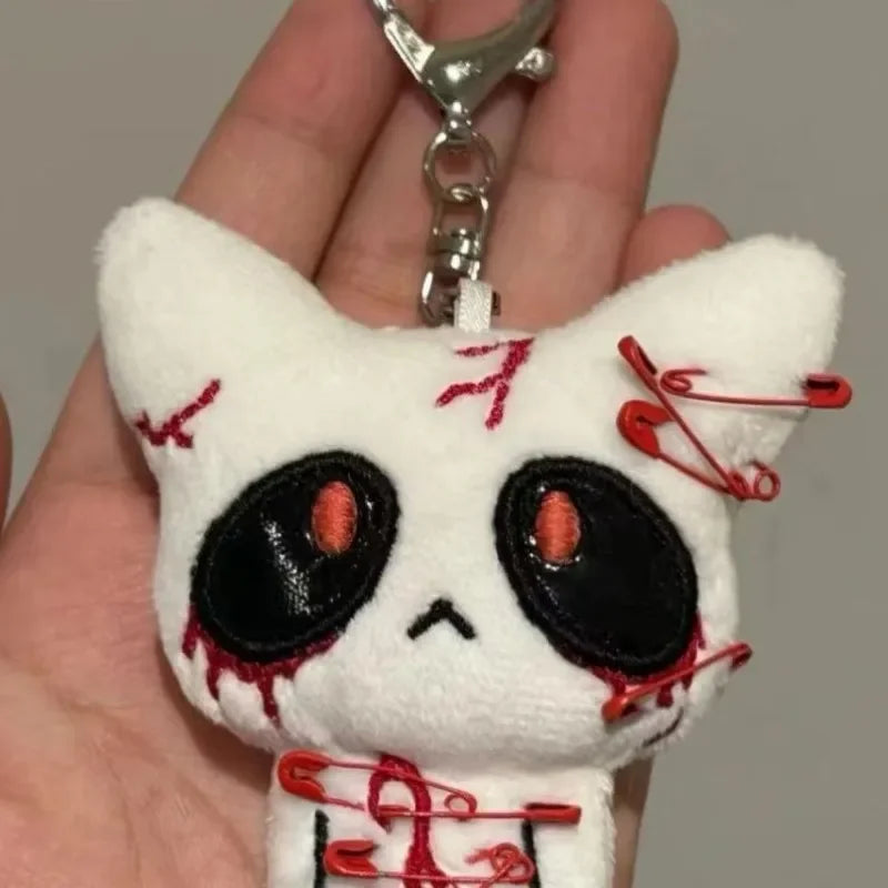 Halloween Horror Plush Keychain Creepy Bloody Monster Doll Bag Charm for Backpack