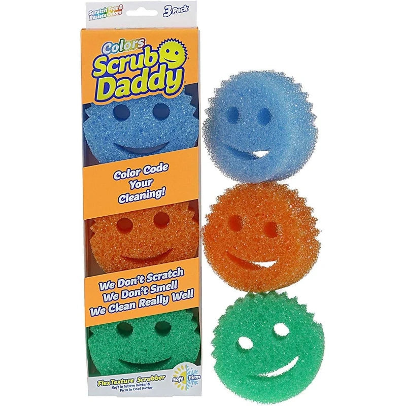 6-Pack Temperature-Sensing Dual-Sided Kitchen Scrub Sponges for Dish & Surface Cleaning
