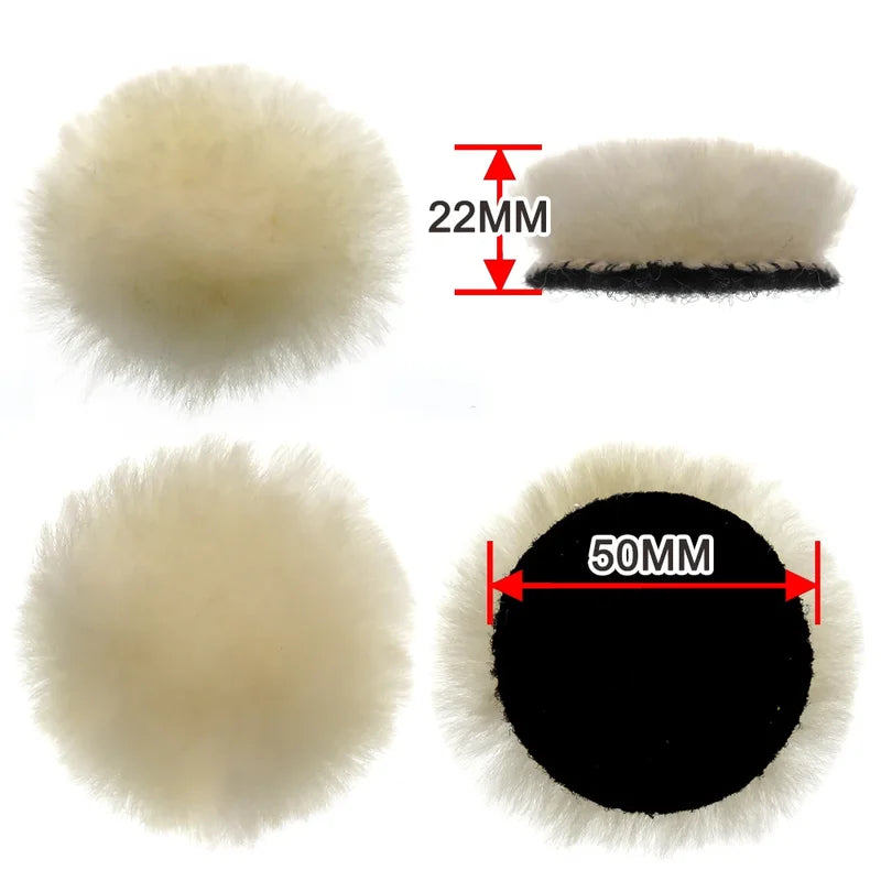 Car Polishing Buffing Pads Kit 9 Pieces - Sponge & Wool Abrasive Tools