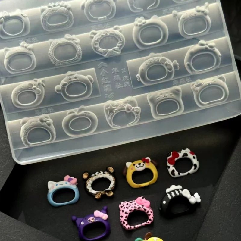Cute 3D Nail Art Mold with Hat and Bow Tie Frame Silicone DIY Accessories