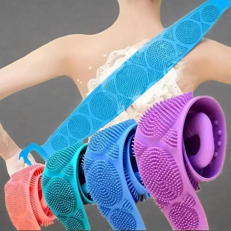 Silicone Body Scrub Brush Exfoliating Bath Sponge Back Brush Shower Cleansing Tool