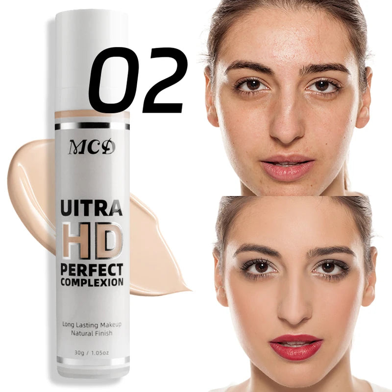 Liquid Foundation Oil-Control Matte Face Makeup Concealer Waterproof Long-Lasting Base Cream