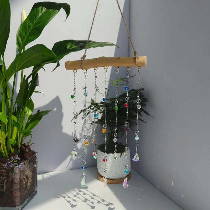 Crystal Suncatcher Rainbow Wind Chimes - Outdoor Home Garden Decor