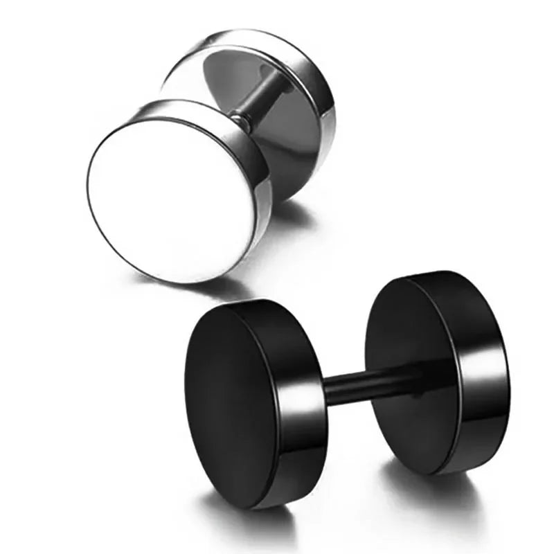 Unisex Round Stud Earrings for Women & Men - Stainless Steel, 2-14mm