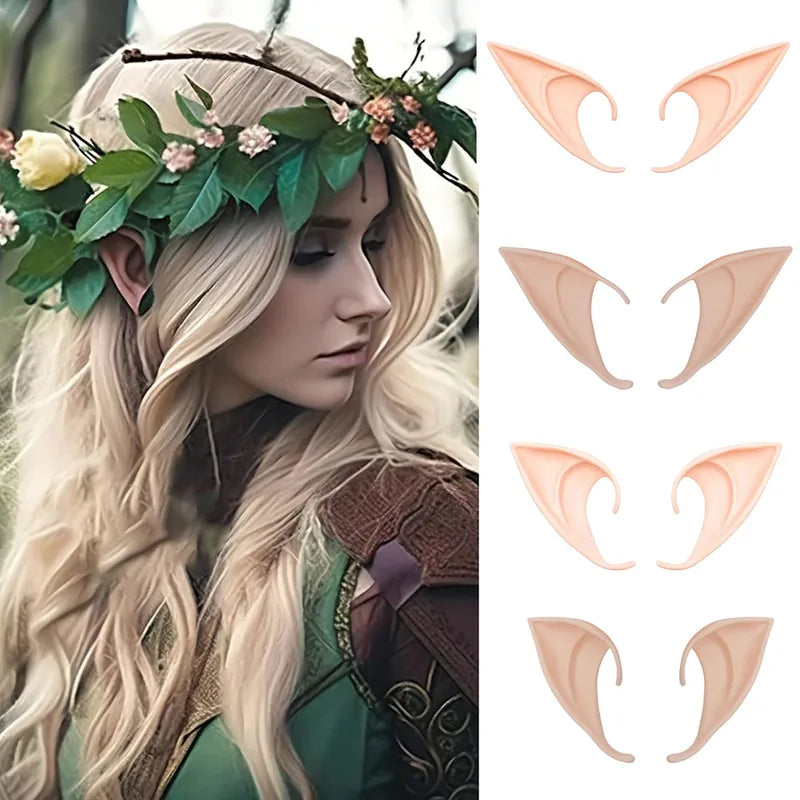 Halloween Elf Ears Latex Cosplay Costume Accessories for Fairy and Angel