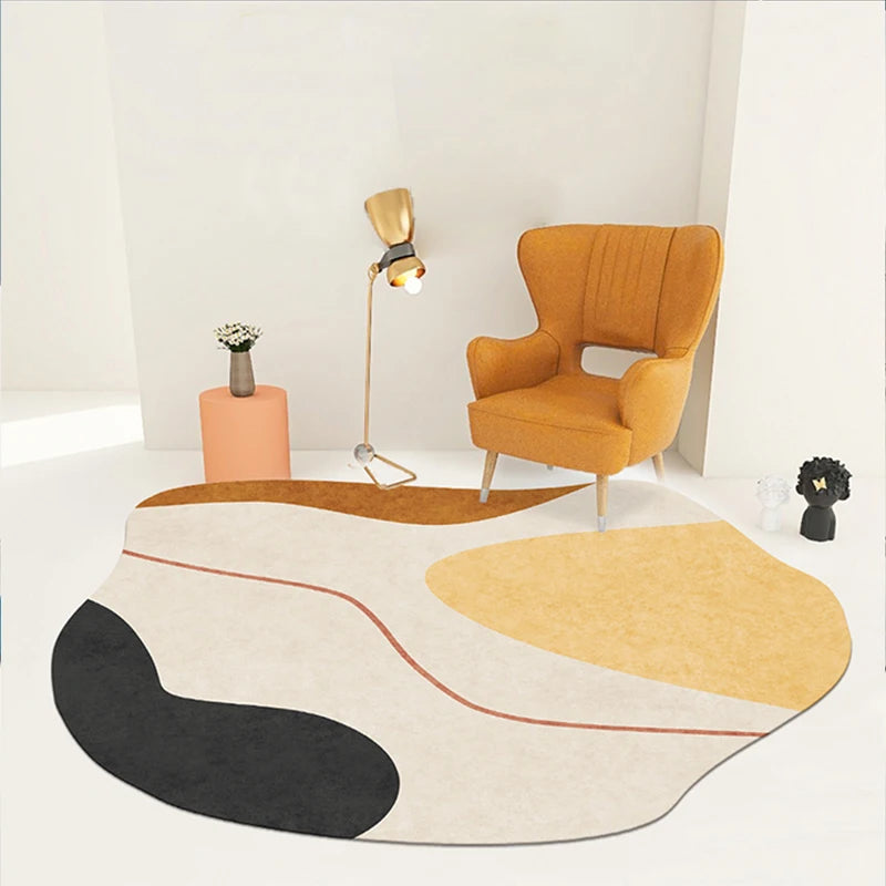 Large Modern Irregular Living Room Carpet - Decorative Rug for Bedroom & Winter Flooring