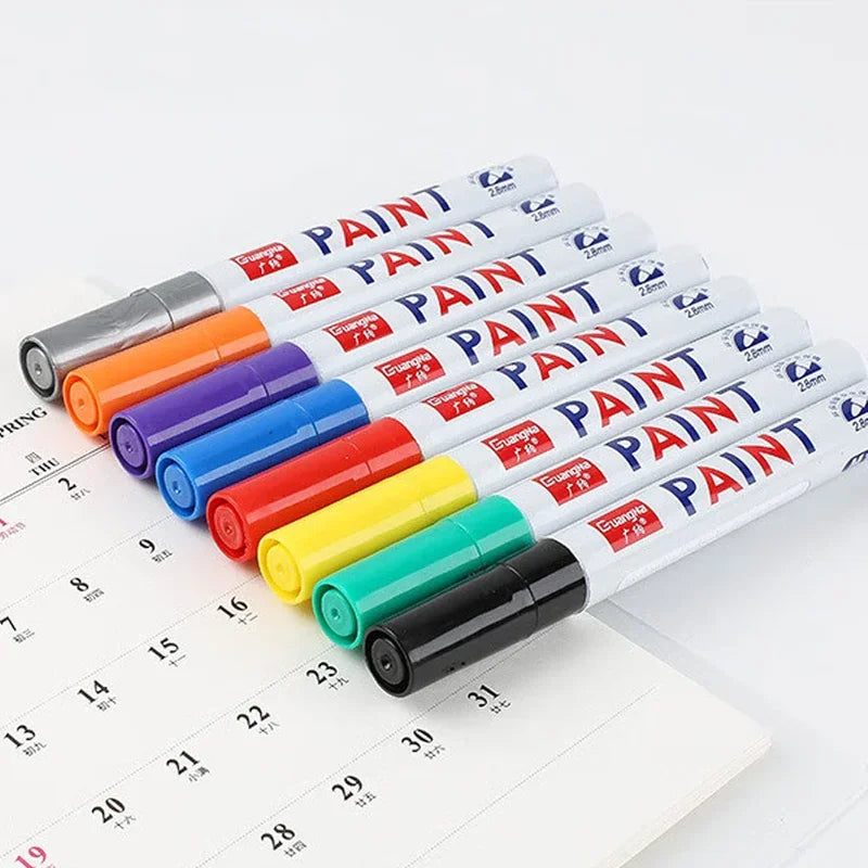 12-Pack Waterproof Permanent Paint Markers for Tires and Metal - Quick Dry & Vibrant Colors