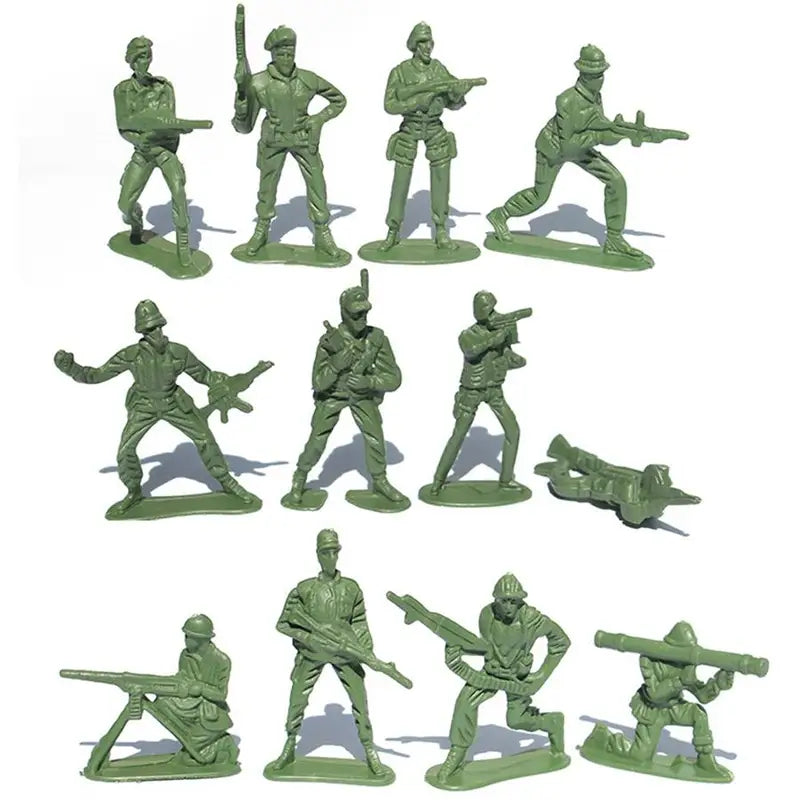36/72pcs Green Plastic Soldier Mini Figures for Scene Building Creative Military Action Models