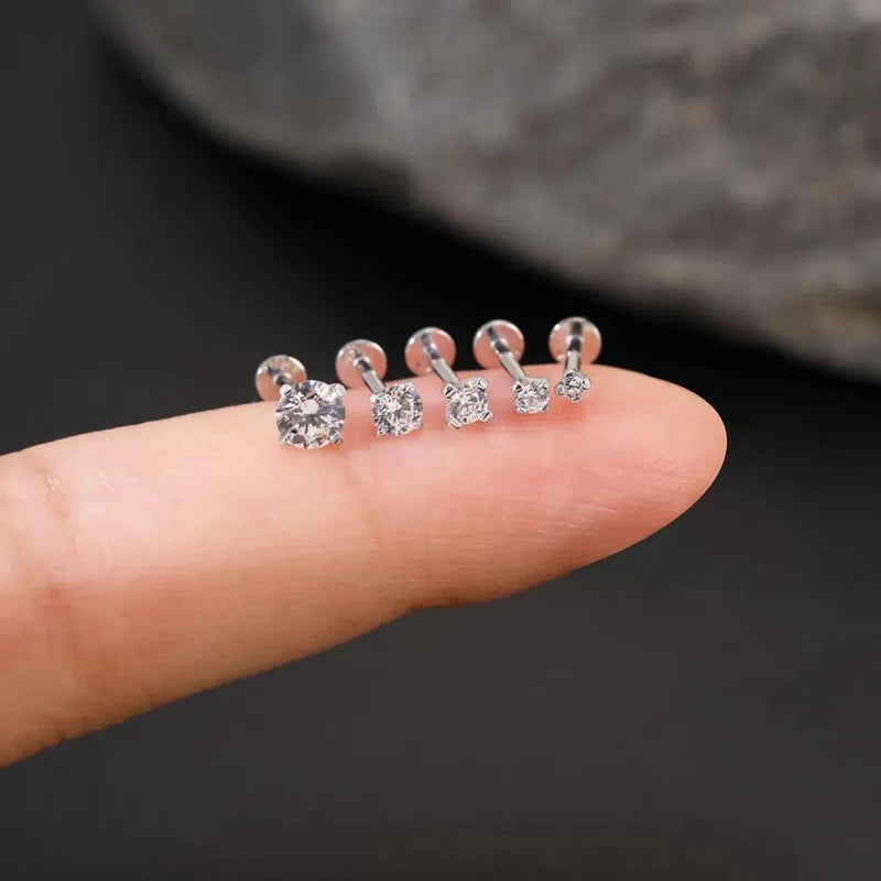 Moissanite Earrings 0.03-1.2CT Stud Jewelry Sterling Silver Gift for Men Women