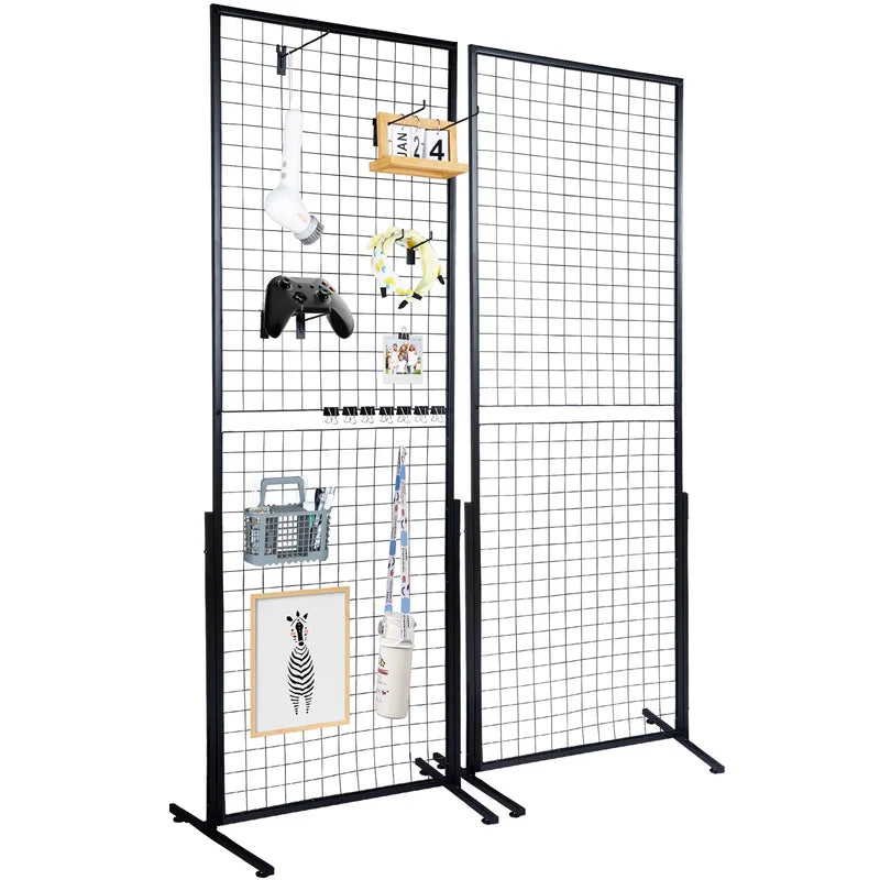 Double-Sided Grid Wall Display Panels for Retail & Art Shows - 2 Pack