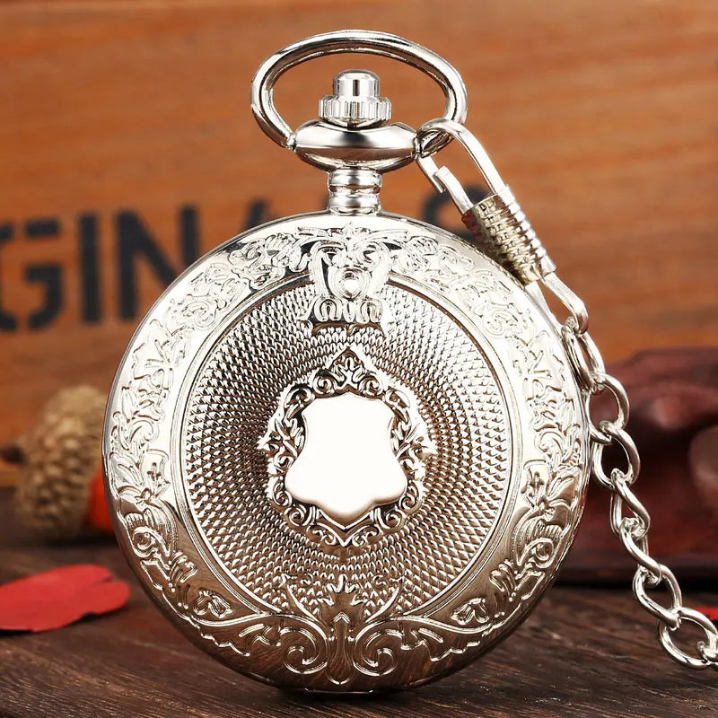 Steampunk Pocket Watch Men Women Necklace Quartz Vintage Timepiece Gift