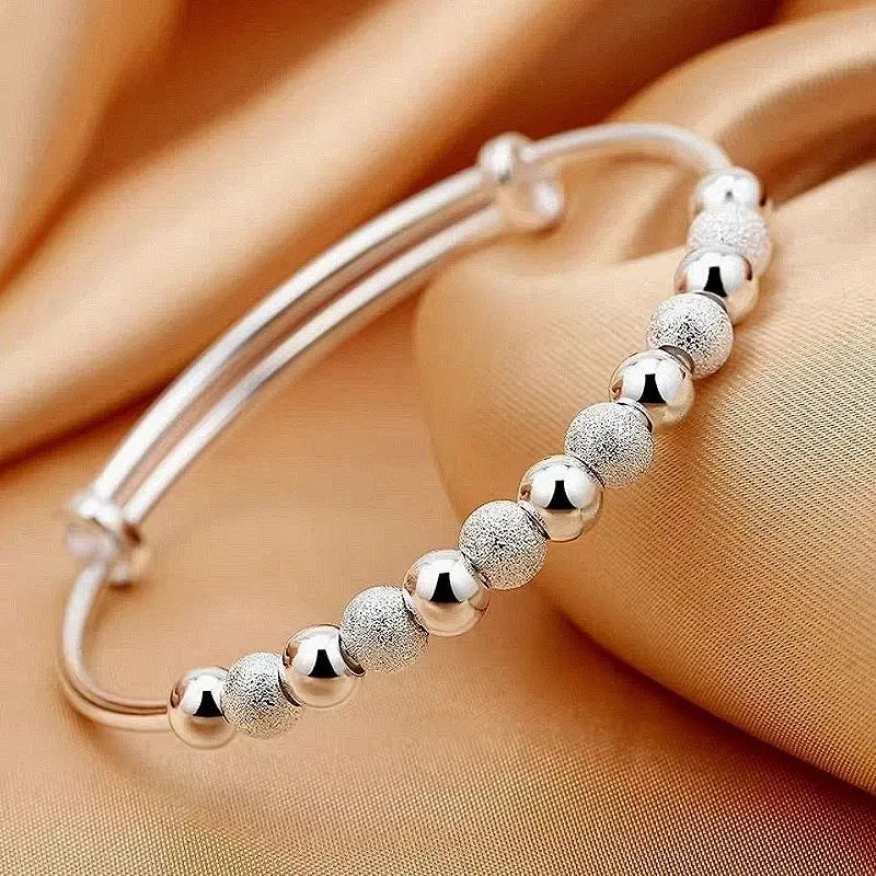 Wholesale Trendy 925 Sterling Silver Heart Open Bangles for Women Jewelry