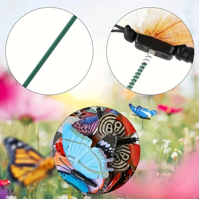 Glow In The Dark Butterfly Stakes - 24 Outdoor Garden Lawn Decor