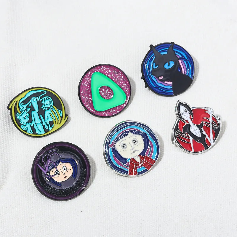Horror Animated Character Enamel Pins Cartoon Brooch Halloween Jewelry Gift