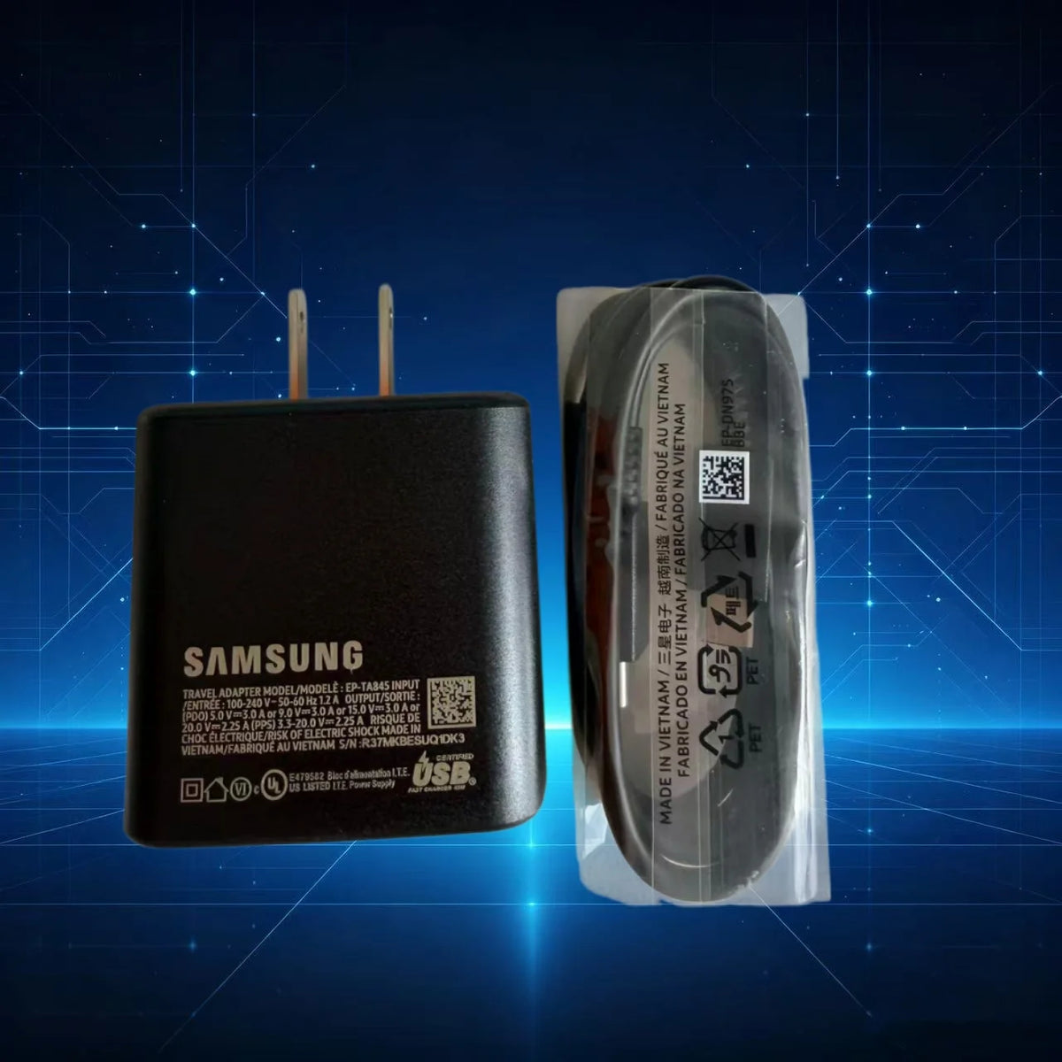 Fast USB-C Charger 45W Power Adapter for Samsung Galaxy Phones and Tablets