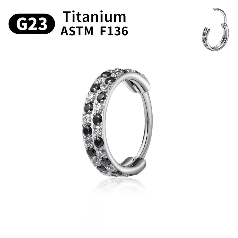 Titanium Nose Ring Clicker Hoop Body Jewelry Cartilage Helix Earrings Labret